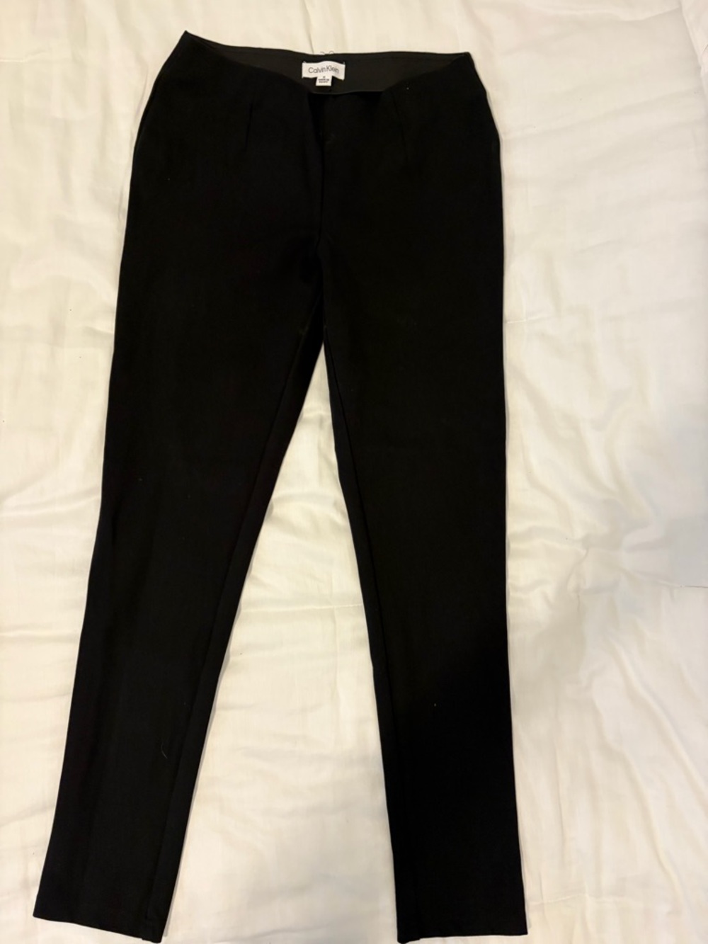 Calvin Klein Elastic Waist Black Capri Slim Dress Pants 6